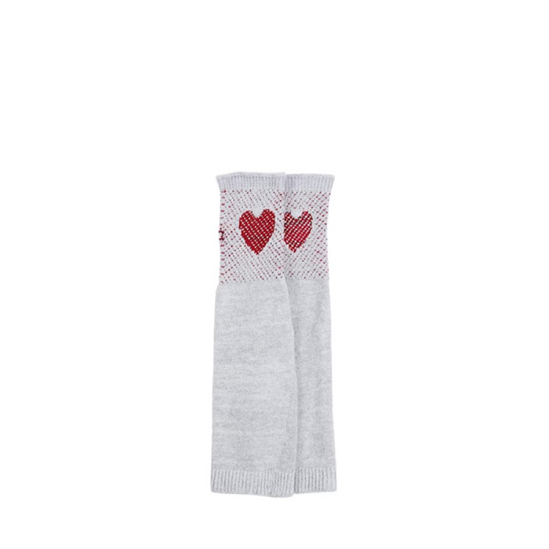Women Grey & Red Printed UV Protection Hand Gloves